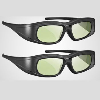 3D Glasses 2 Pack, Rechargeable Active Shutter 3D Glasses (Best Design)