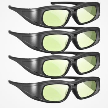 Active Shutter 3D Glasses 4 Pack (Best For A Group Of Film Enthusiasts)