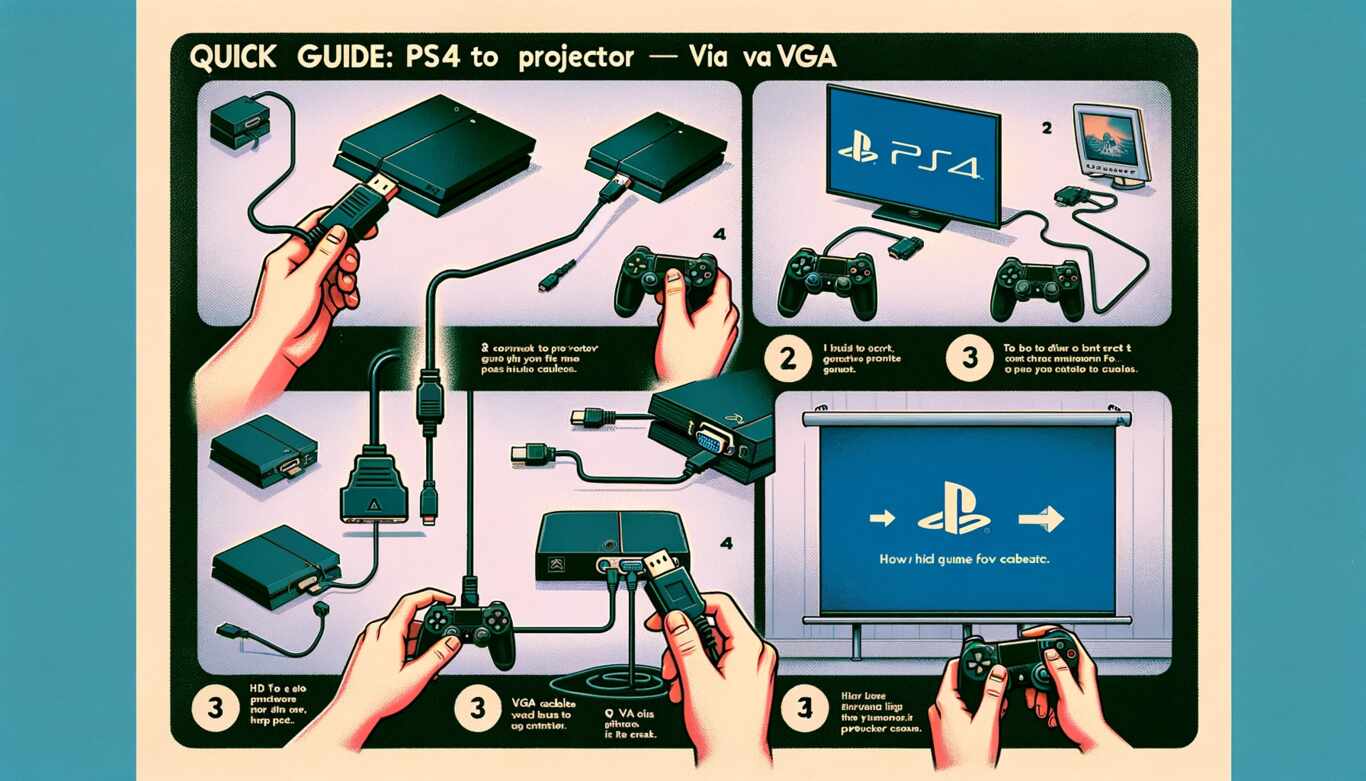 How to connect ps4 to the projector with VGA